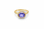 Oval Tanzanite Halo Ring