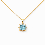 Aquamarine Pendant in Yellow Gold With Diamonds