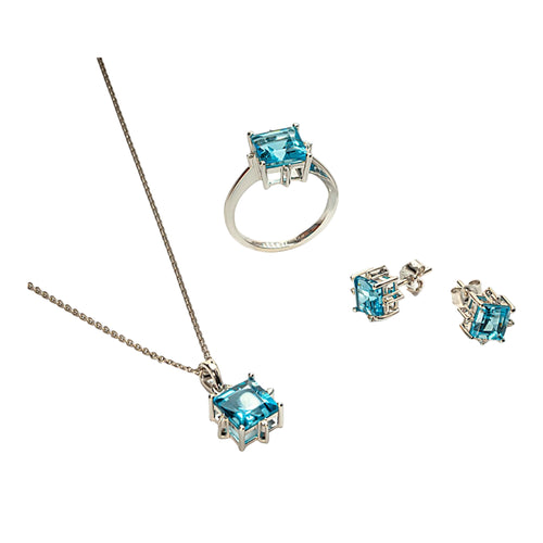 Riviera Topaz White Gold Set