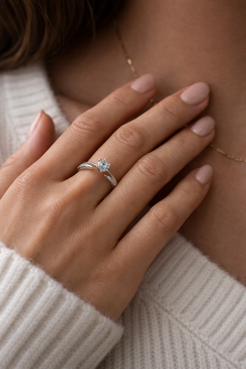 Twist Solitaire Ring