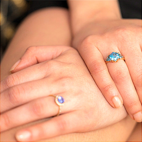 Blossoming Blue Topaz Ring