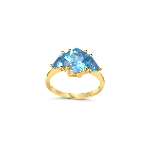 Blossoming Blue Topaz Ring