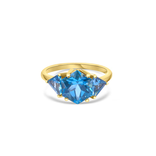 Blossoming Blue Topaz Ring